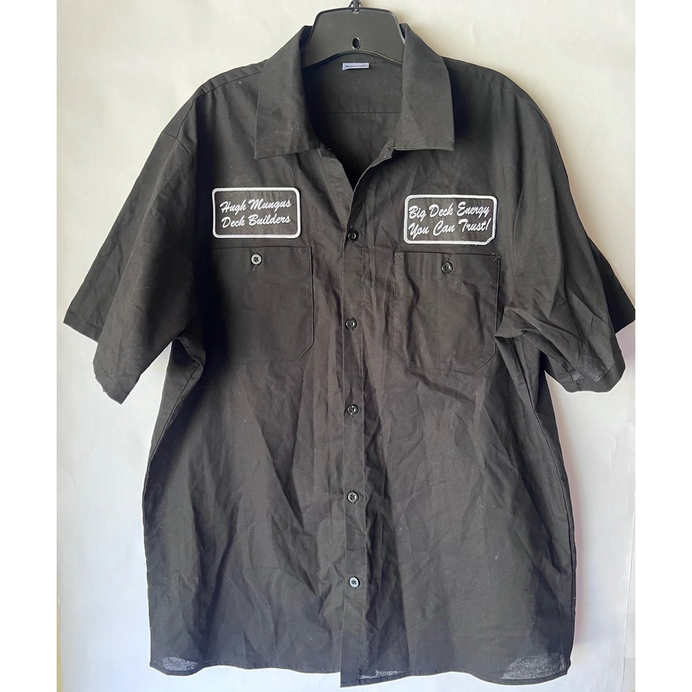Hugh Mungus Deck Builders Novelty Work Shirt Big Deck Energy Gag Gift‎ XL SPIRIT